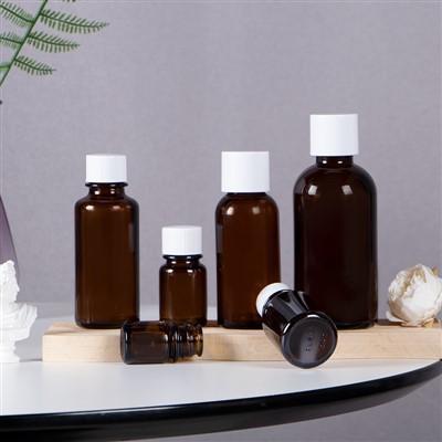 Potel wydr ambr ar gyfer olewau hanfodol