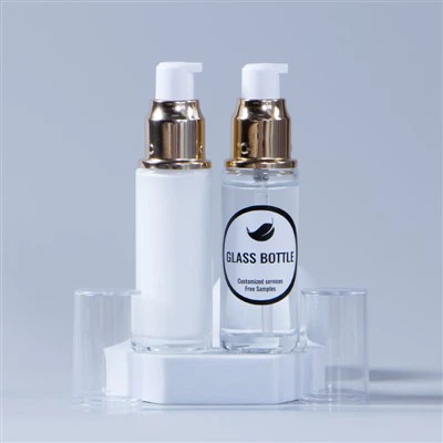 Potel Pwmp Cosmetig Gwydr